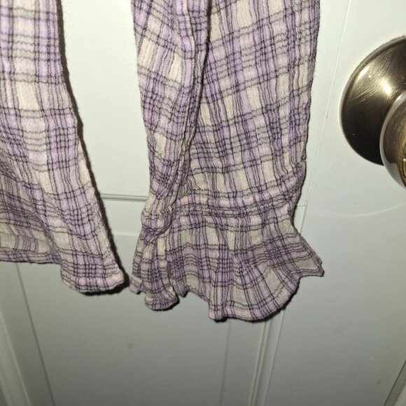 Chaps Long-sleeved, Ruffle-neck Plaid Tunic, Size Large - Picture 3 of 8